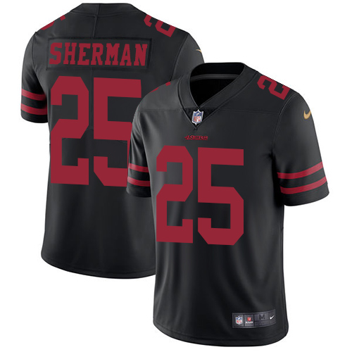 San Francisco 49ers Limited Black Men Richard Sherman Alternate NFL Jersey #25 Vapor Untouchable